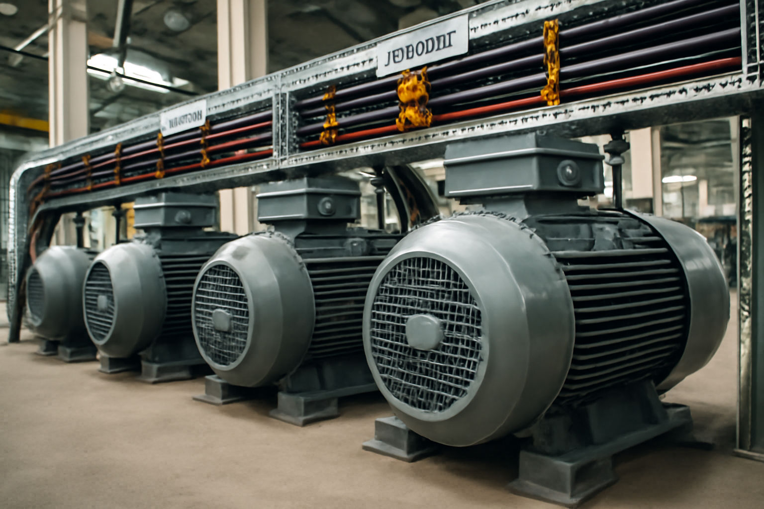 Industrial motors and cable systems